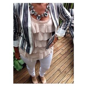 Striped linen jacket